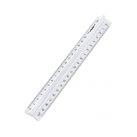 Линейка 20см Стамм, пластиковая, прозрачная бесцветная, с держателем