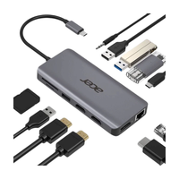 Acer 12in1 Type C dongle: 2xUSB3.2 / 2xUSB2.0 / 1xSD-TF / 2xHDMI / 1xPD / 1xDP / 1xRJ45 / 1x3.5 Audio - HP.DSCAB.009
