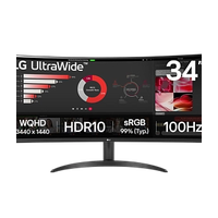 Монитор LG - 34" 34WR50QK-B.ADG , VA, 5mc, 100Hz, WQHD (3440x1440), HDMI+Display Port, Black