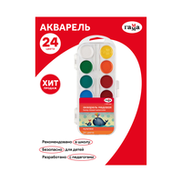 Акварель Гамма "Мультики NEW", медовая, 24 цветов, без кисти, пластик, европодвес