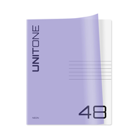 Тетрадь 48л. клетка BG "UniTone. Neon", пластиковая обложка, неон сиреневый