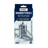 ЧЕРНЫЙ КАРАНДАШ HB PENCIL КОНСТРУКТОР ДЛЯ ЧЕРЧЕНИЯ 12 pcs EXACT QQK003