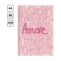 Скетчбук 80л., А5 7БЦ BG "Amore", матовая ламинация, блестки, 100г/м2, белый блок с градиентом