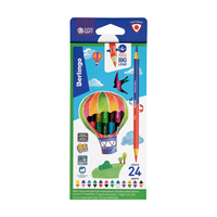 Карандаши цветные двусторонние Berlingo "SuperSoft. Duo", 24цв., 12шт., трехгр., заточ., европодвес