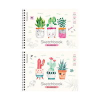 Скетчбук-блокнот для акварели 20л. А5 на гребне ArtSpace "Cute plants", 180г/м2