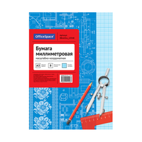 Бумага масштабно-координатная OfficeSpace, А3 8л., голубая, на скрепке