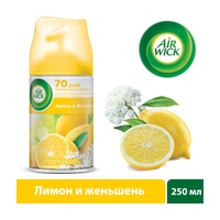 Сменный баллон для освежителя воздуха Air Wick Freshmatic: "Женьшень и лимон" 250мл