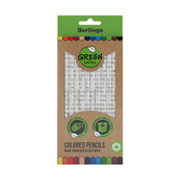 Карандаши цветные Berlingo "SuperSoft. Green Series", 12цв., из переработанной бумаги, заточен., картон, европодвес
