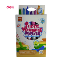 Фломастеры "Super washable" 12цв. Deli C155-12