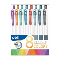 Ручка гелевая 0,5мм G120-8C 8шт (ассорти) Deli