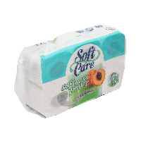 Туалетная бумага "SOFT CARE" 6 рулон ( персик)