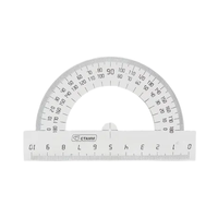Транспортир 10см, 180° СТАММ, полистирол, прозрачный тонированный