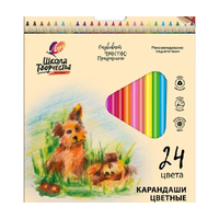 Карандаши цветные трехгранные "Школа Творчества" 24 цвета (деревянные)	30С 1808-08